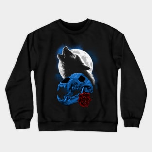 Wolf howling under the moon Crewneck Sweatshirt